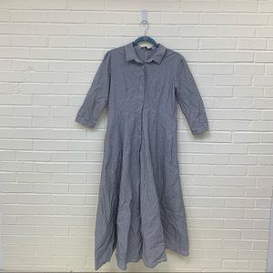 Miracle Berry Button Collared Striped Sheath Dress